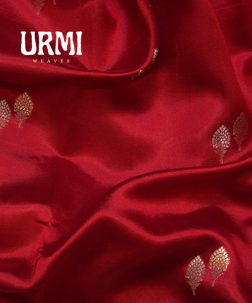 RED & PINK - PURE RAW MANGO SILK HANDLOOM SAREE