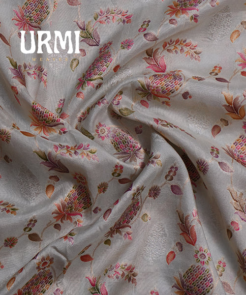 GREY - PURE TUSSAR GEORGETTE SILK SAREE