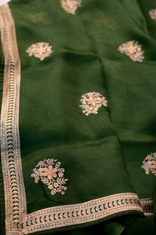 Green Organza Saree