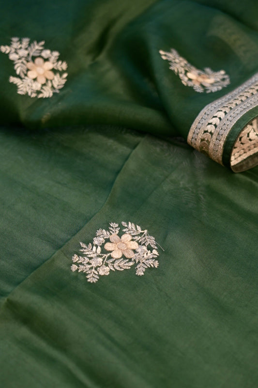 Green Organza Saree