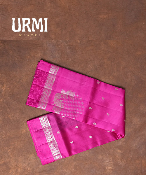 PINK & BLUE - PURE HANDLOOM BENARASI SILK SAREE