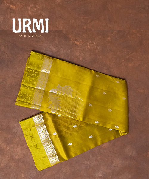 YELLOW & PURPLE - PURE HANDLOOM BENARASI SILK SAREE