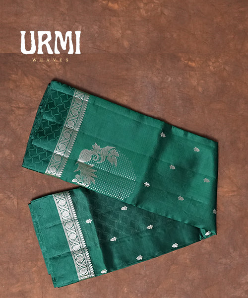 GREEN & RED - PURE HANDLOOM BENARASI SILK SAREE