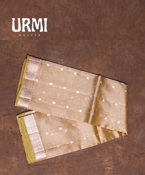 MUSTARD YELLOW - PURE BENARAS IKTARA TISSUE SAREE