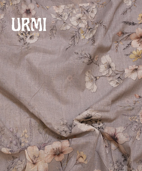 PURE LINEN SAREE WITH ALLOVER DIGITAL PRINT – Lightweight & Comfortable