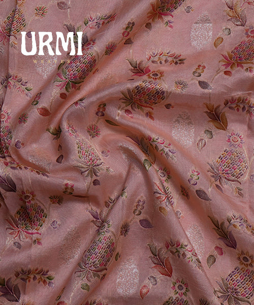 ONION PINK - PURE TUSAAR GEORGETTE HANDLLOM SILK SAREES