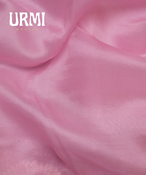 PINK - PURE ORGANZA SAREE WITH ALLOVER EMBROIDERY & SATIN CRAPE BLOUSE