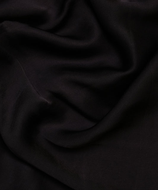 BLACK - PURE SATIN CRAPE WITH HAND EMBROIDERY WORK AND DESIGNER BLOUSE
