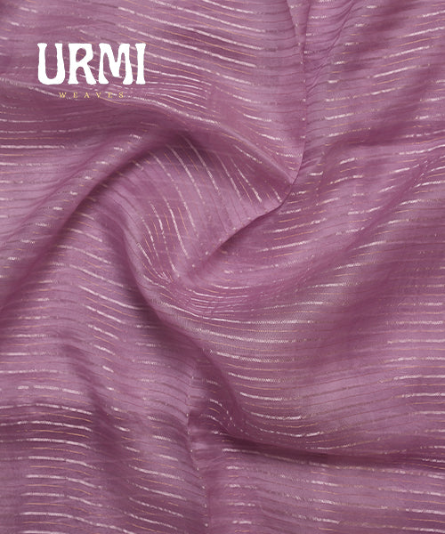 ONION PINK - PURE KORA SAREE WITH HAND PAINT AND EMBROIDERY WORK
