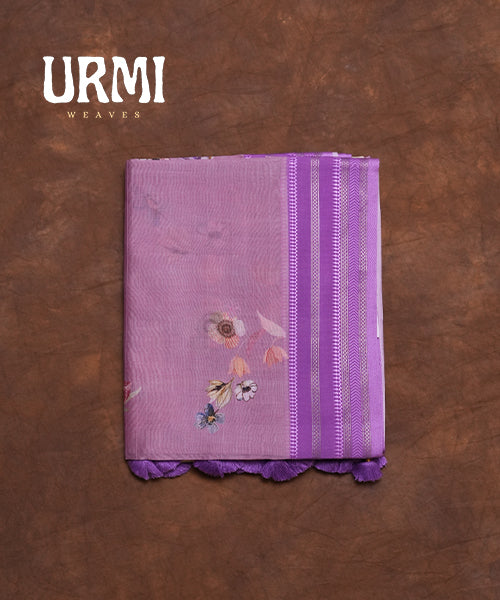 OINION PINK & LAVENDER - PURE SILK COTTON WITH ALLOVER DIGITAL PRINTED