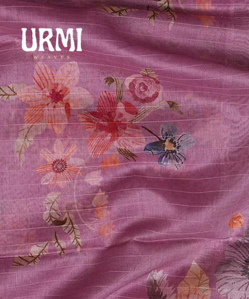 OINION PINK & LAVENDER - PURE SILK COTTON WITH ALLOVER DIGITAL PRINTED