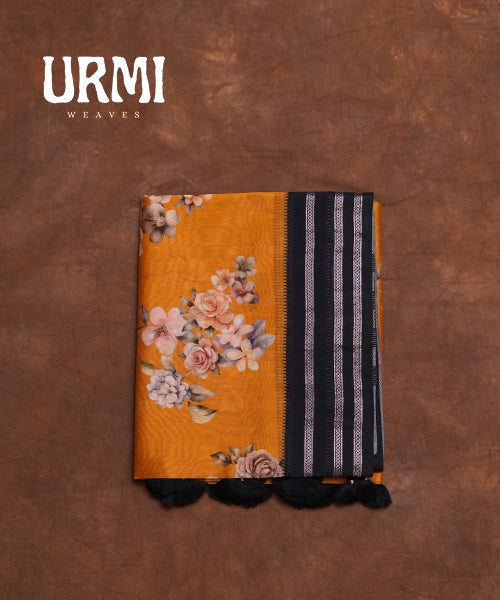 PINK & BLACK - PURE SILK COTTON WITH ALLOVER DIGITAL PRINTED