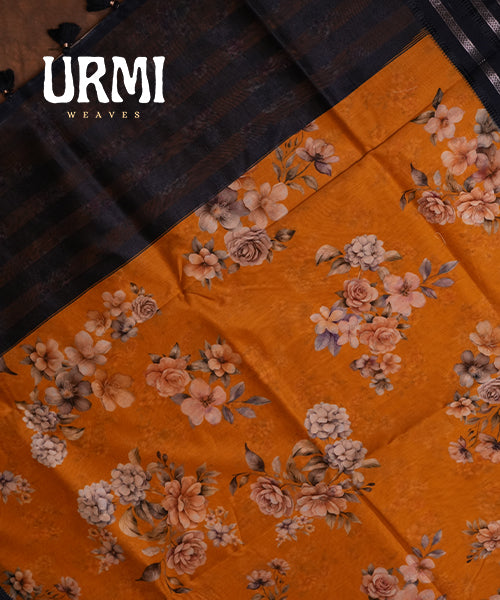 PINK & BLACK - PURE SILK COTTON WITH ALLOVER DIGITAL PRINTED
